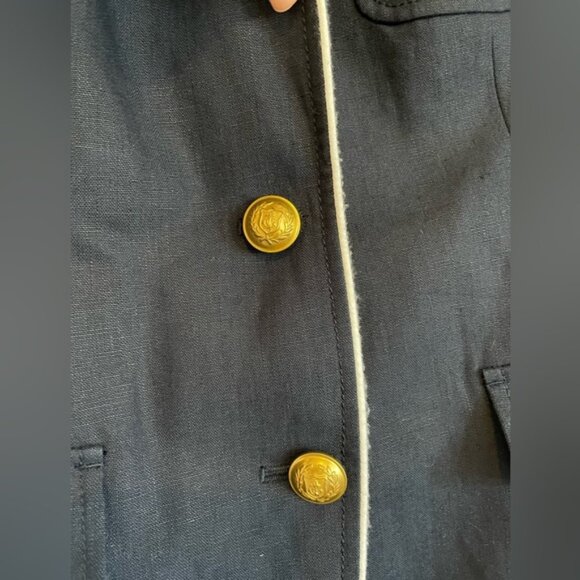 J. Crew Regent style navy linen blazer, size 12 - Picture 3 of 10